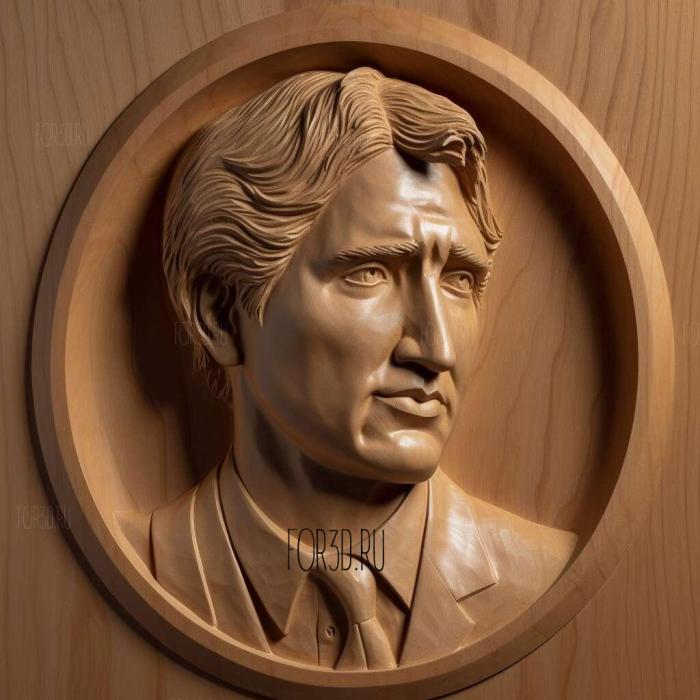 Justin Trudeau 3 stl model for CNC